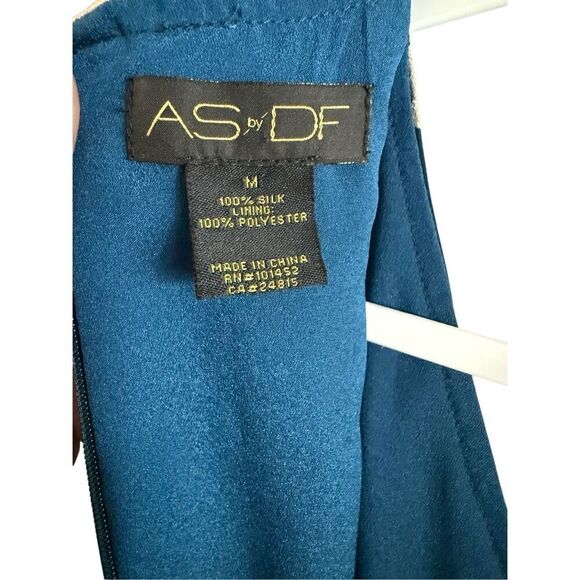 AsbyDF Womens Field Of Poppies Print Silk Juliet Maxi Dress Size Medium - Picture 15 of 16